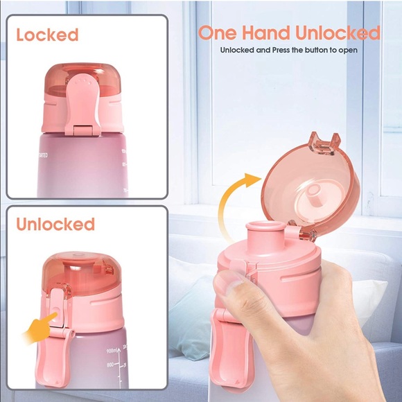 Y&3 32oz Motivational Fitness Sports Water Bottle, BPA Free Tritan Plastic - Picture 16 of 16